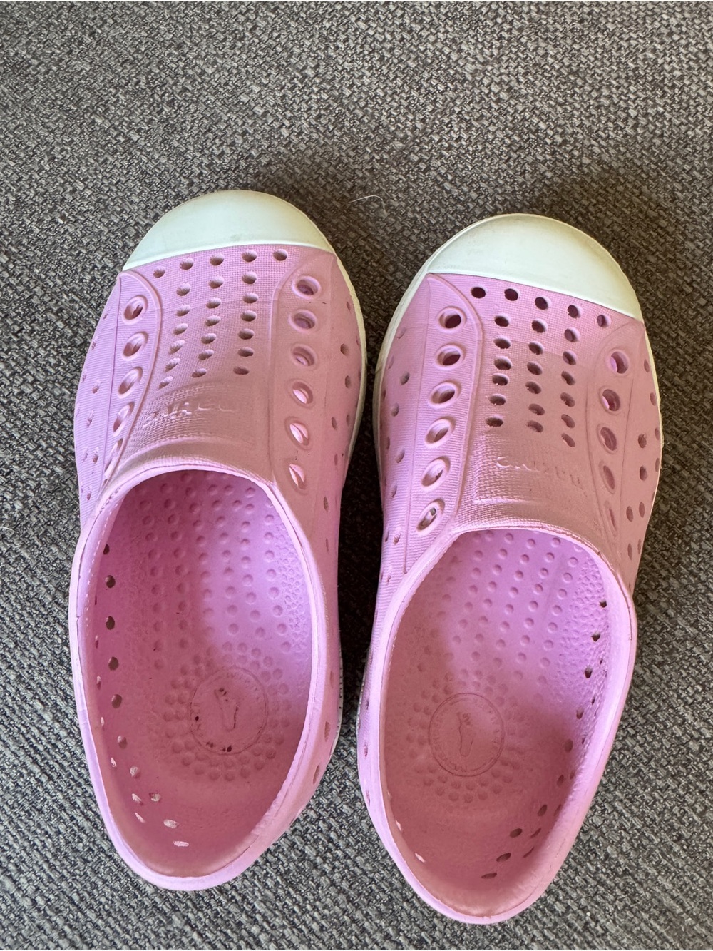 Native Kids Pink Slip-On Water Shoes with White Toe Cap
